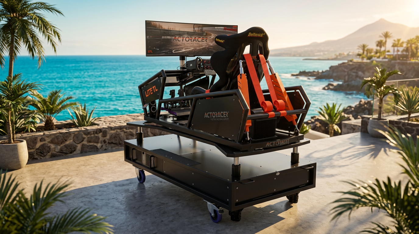 ACTORACER Sim Race Center in Los Christianos auf Teneriffa mit Blick aufs Meer